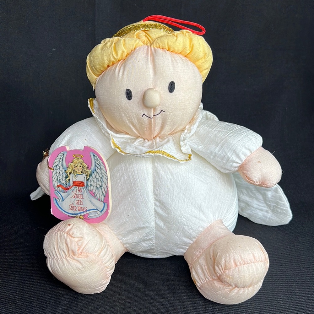 Vintage Stuffins Parachute Nylon Plush Angel with "An Angel Gets Her Wings" Book